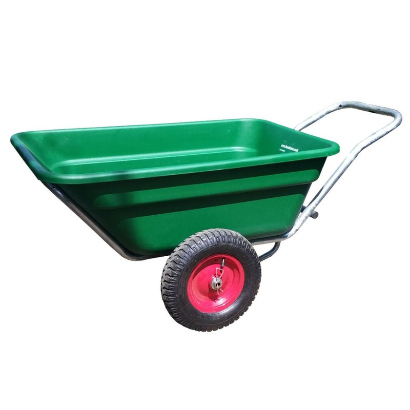 Henrys heavy-duty 200L wheelbarrow with standard or optional puncture-proof wheels